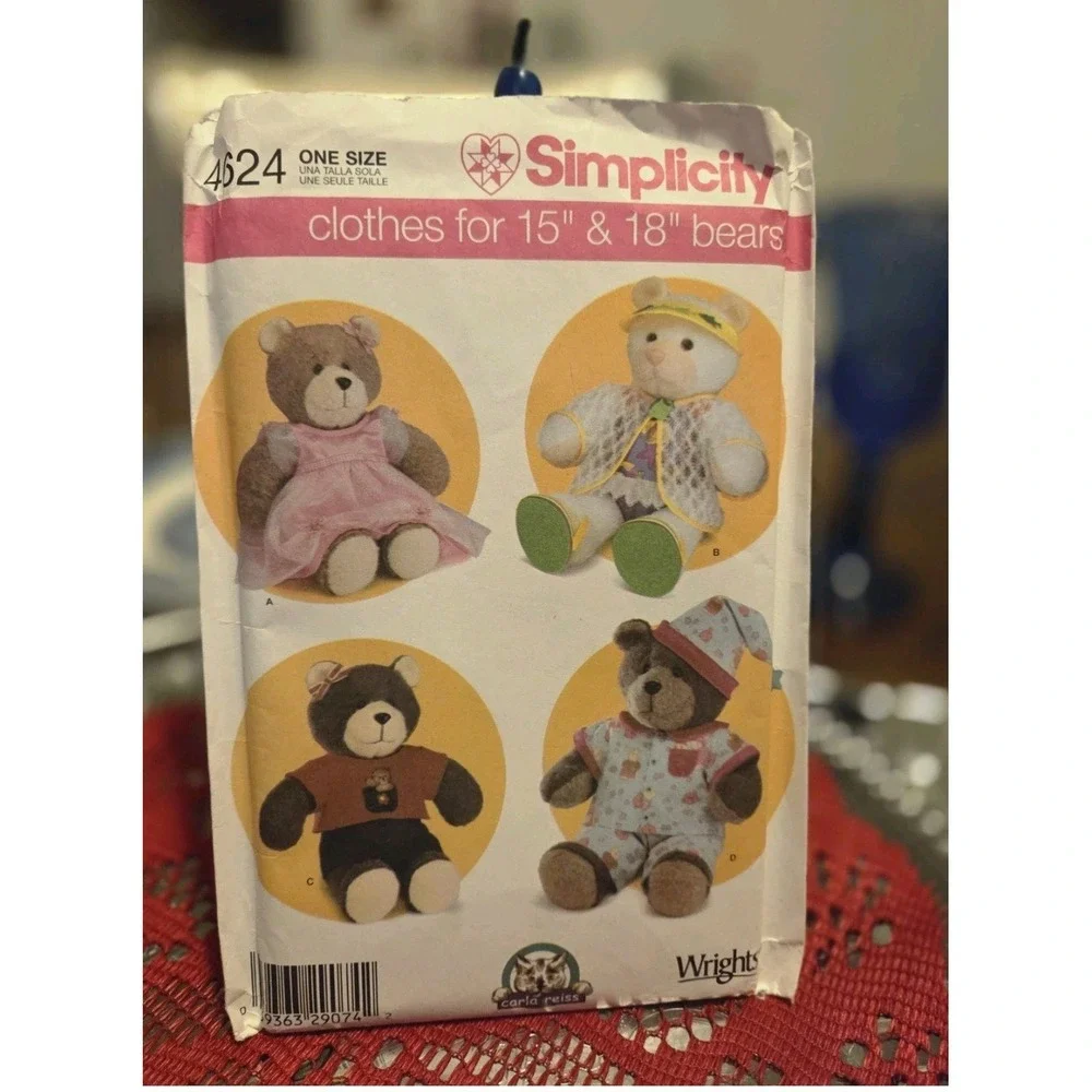 Simplicity And McCall Stuffed Animal And Crafts Patterns, Vintage Set Of 4